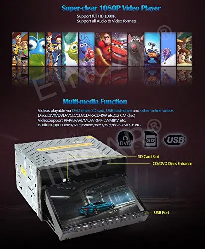 Excellent 7 Inch 2 Din Autoradio In Dash Head Unit Deck Car Stereo DVD Vehicle Audio android 6.0 GPS Navigation Steering Wheel Control 5