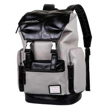 

Luxury Brand Vintage Men Backpack For Teenage School Bags Male Large Capacity Laptop Backpacks Leather Black Brown Travel Bags