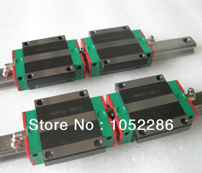 2pcs 100% brand new Hiwin linear rail HGR25 L1000mm+4pcs HGW25CA flanged block for cnc