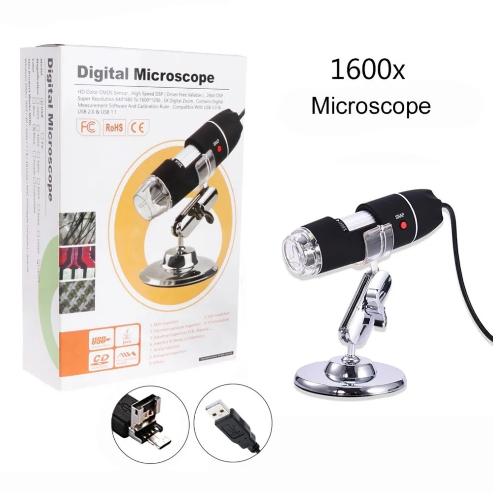 1600X 2MP зум микроскоп 8 LED USB цифровой Ручной Лупа эндоскоп камера электронный