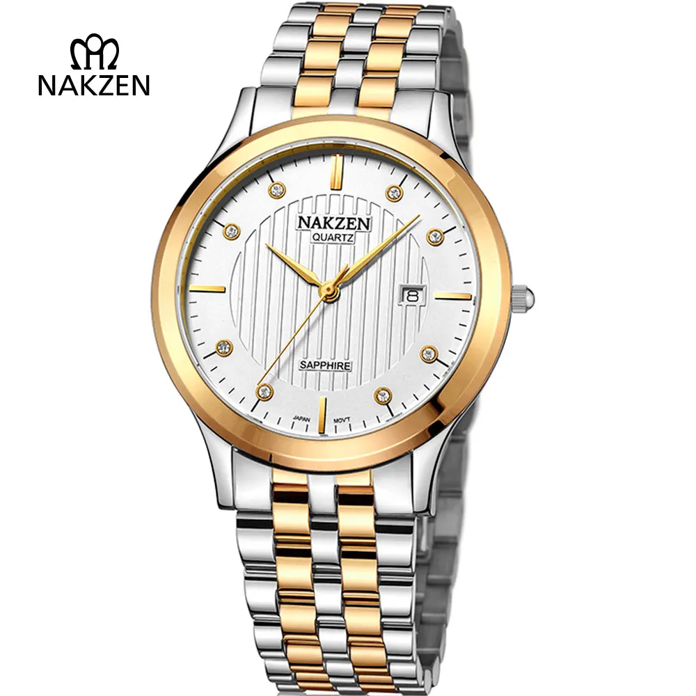 NAKZEN Mens Classic Business Quartz Watches Luxury Fashion Steel