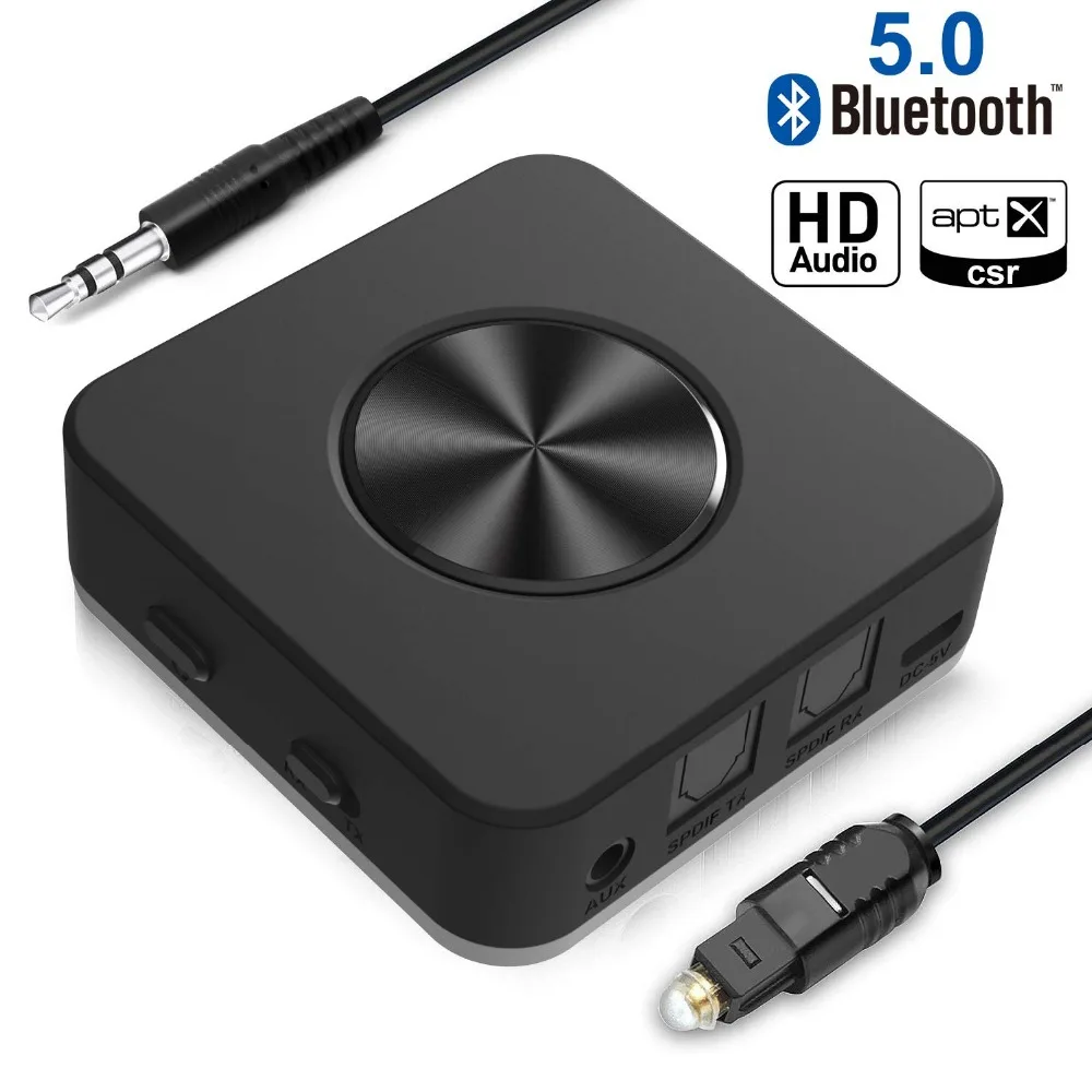 Беспроводной Bluetooth 5 0 CSR8675 Aptx HD адаптер с низкой задержкой оптический SPDIF Aux Стерео