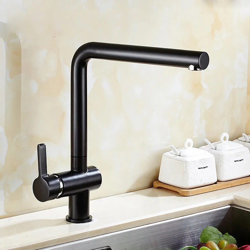 

black kitchen faucet in the kitchen sink faucet can rotate sink basins of hot and cold water tap brass 360 degree
