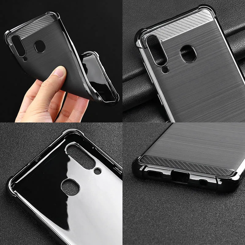 For Samsung A60 Case Silicone Rugged Armor Soft Cover Case For Samsung Galaxy A60 SM-A606F/DS SM-A6060 6.3\