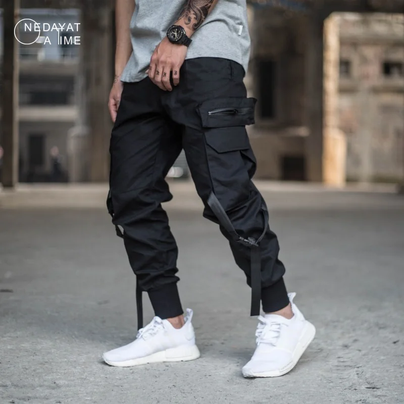 

2019 Men Multi-pocket Harem Pants Trousers Men Streetwear Punk Cargo Pant Hip Hop Casual Trousers Joggers Hombre