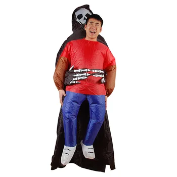 

328Carnival Costume Halloween spoof Inflatable Costumes Funny Party Dress Scary Skeleton holding cosBlood Run