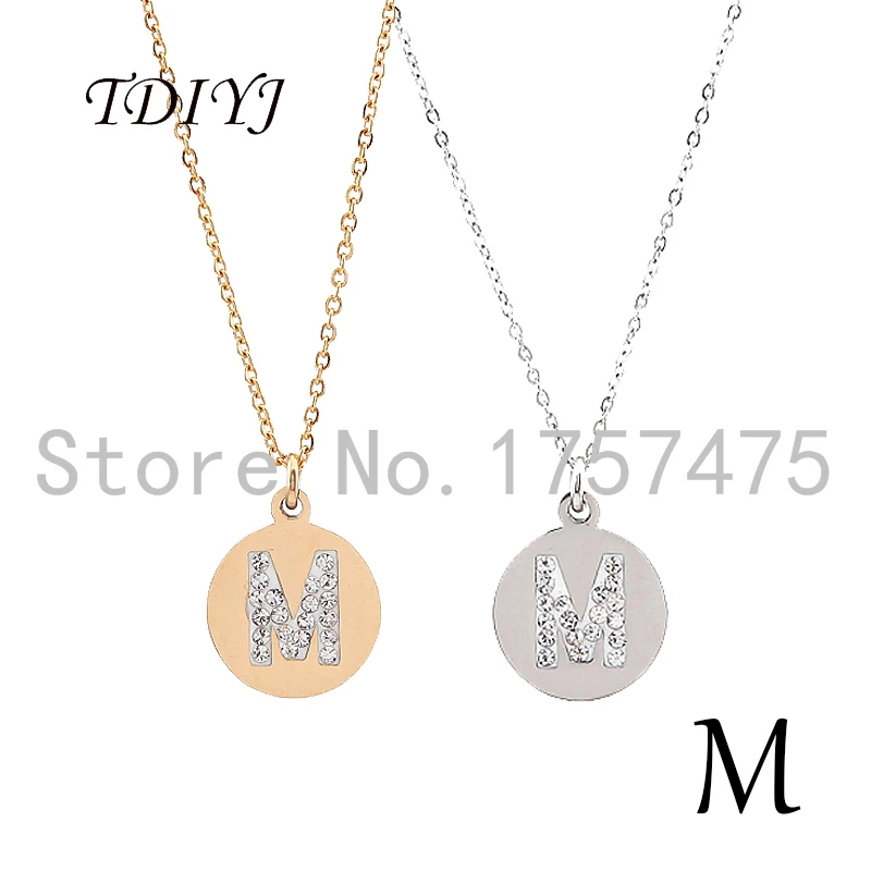 TDIYJ-Top-Selling-Stainless-Steel-Round-Gold-Tiny-Initial-Necklace-Disc-M-Letter-Personalized-Charm-Pendant