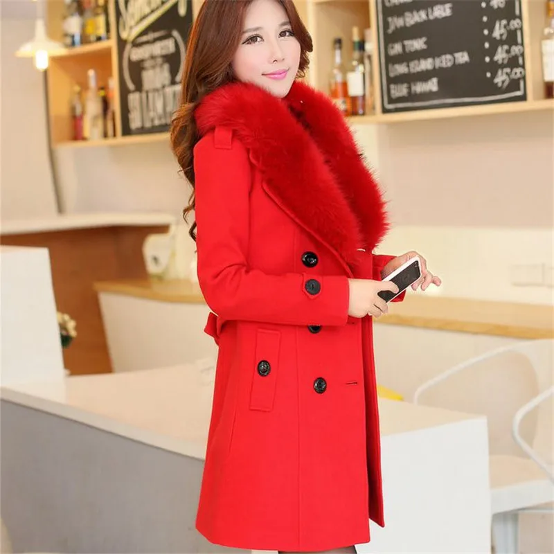 À Nouvelle En Chantiers D'hiver F1433 Hiver White L Grands Femmes Mince black red Élégante Manteau Laine khaki yellow Mode gray Vestes Rice De Femme 5xl Boutonnage Double wqE6wXP