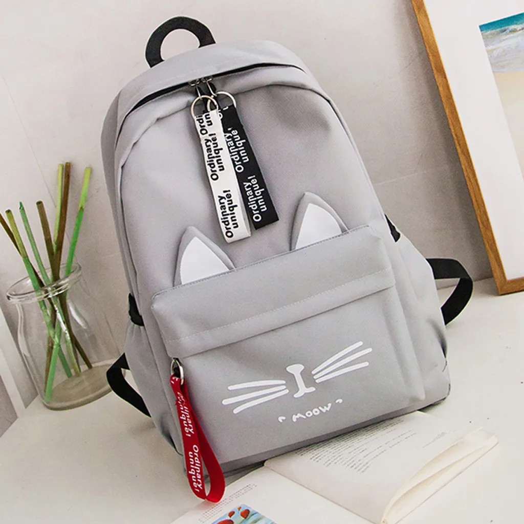 Школьный рюкзак, женский рюкзак для девочек, Подростковая сумка на плечо с рисунком кота, школьная дорожная сумка G0521#10