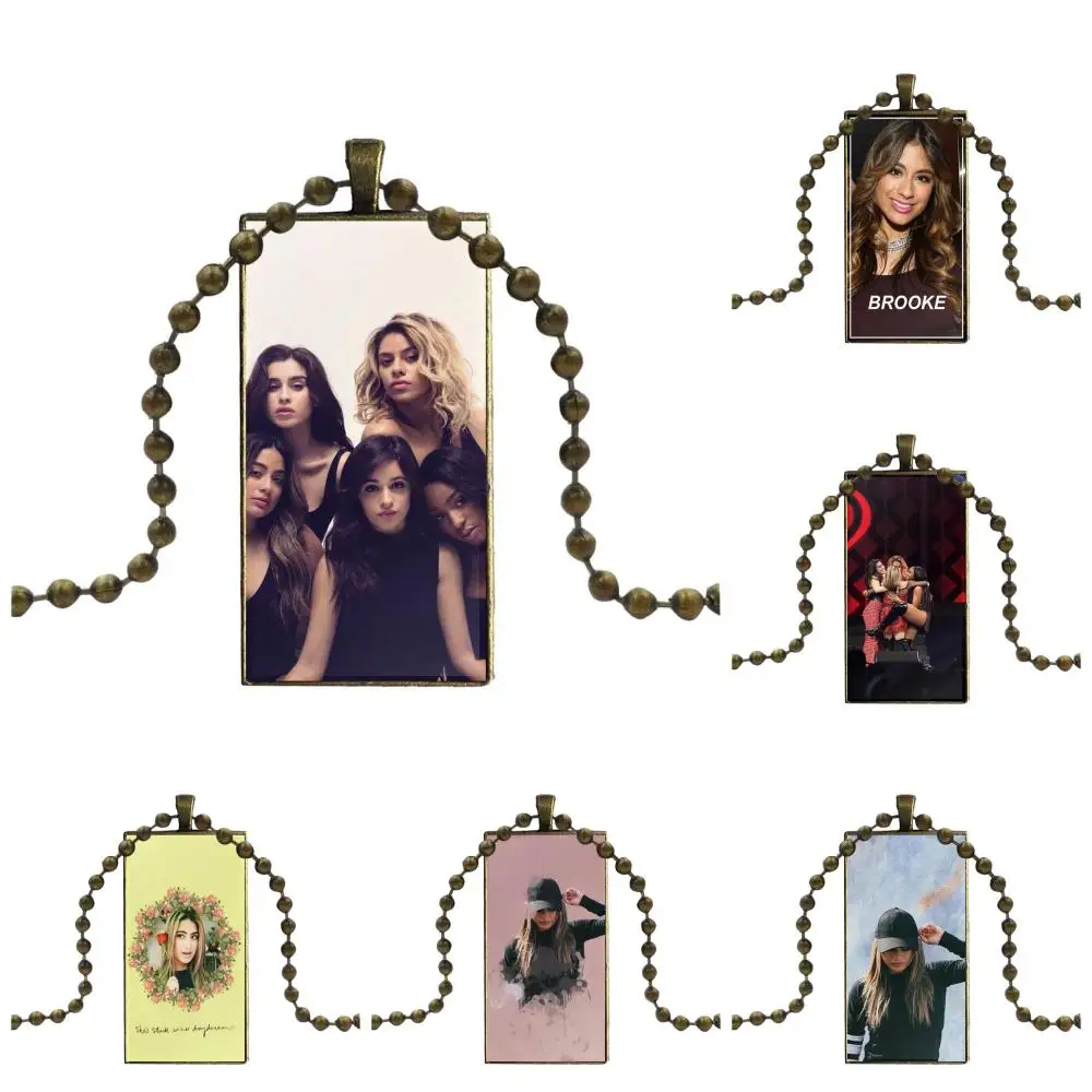 Женское ожерелье с подвеской из стекла Fifth Harmony Ally Brooke прямоугольное ручной