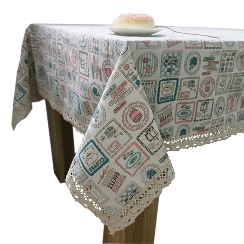 

Korean small kettle fresh linen Universal TableCloth / Table Cover Coffer Dinner Tea Table Cloth Cover Towels Picnic Place Mat