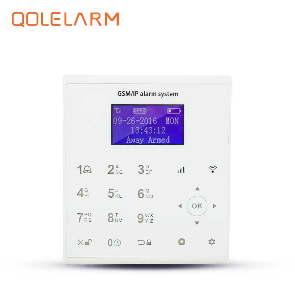 Qolelarm U8 wifi GSM SMS домашняя охранная система сигнализации pir детектор движения приложение контроль вибрации окно сигнализация обрыва провода 433 МГц