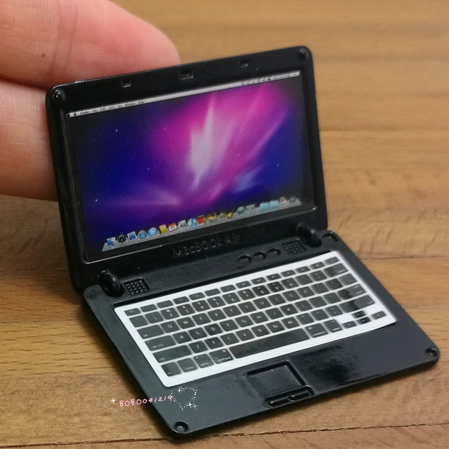 Dollhouse Miniature 112 Toy Living Room Metal Black Laptop Length 4