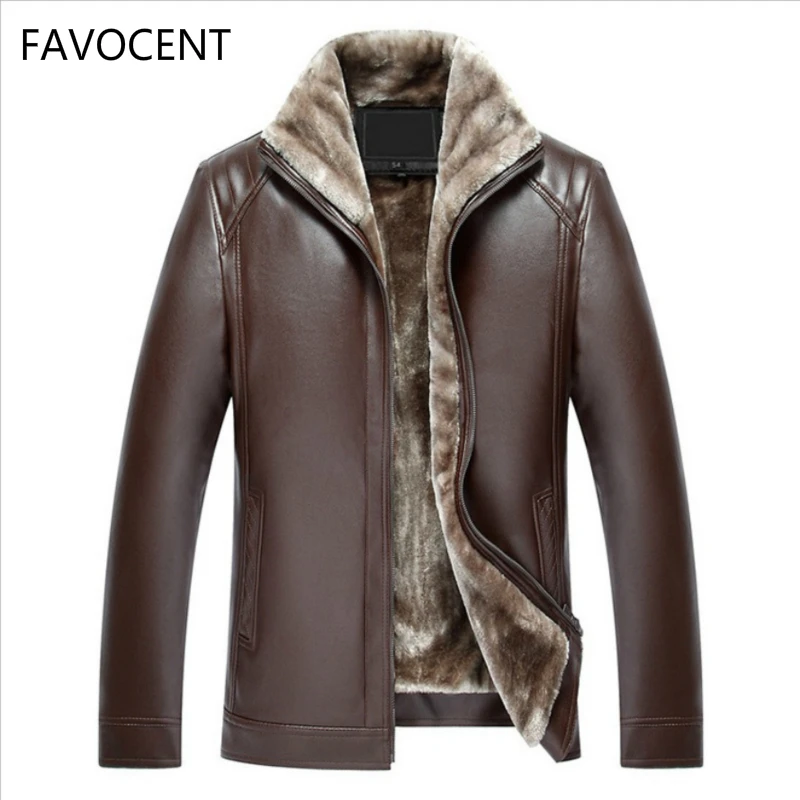 FAVOCENT New Men's Leather Jacket PU Coats Mens Brand Clothing Thermal Outerwear Winter Fur Male Fleece Leather Down Jackets Men FAVOCENT New Men's Leather Jacket PU Coats Mens Brand Clothing Thermal Outerwear Winter Fur Male Fleece Leather Down Jackets Men