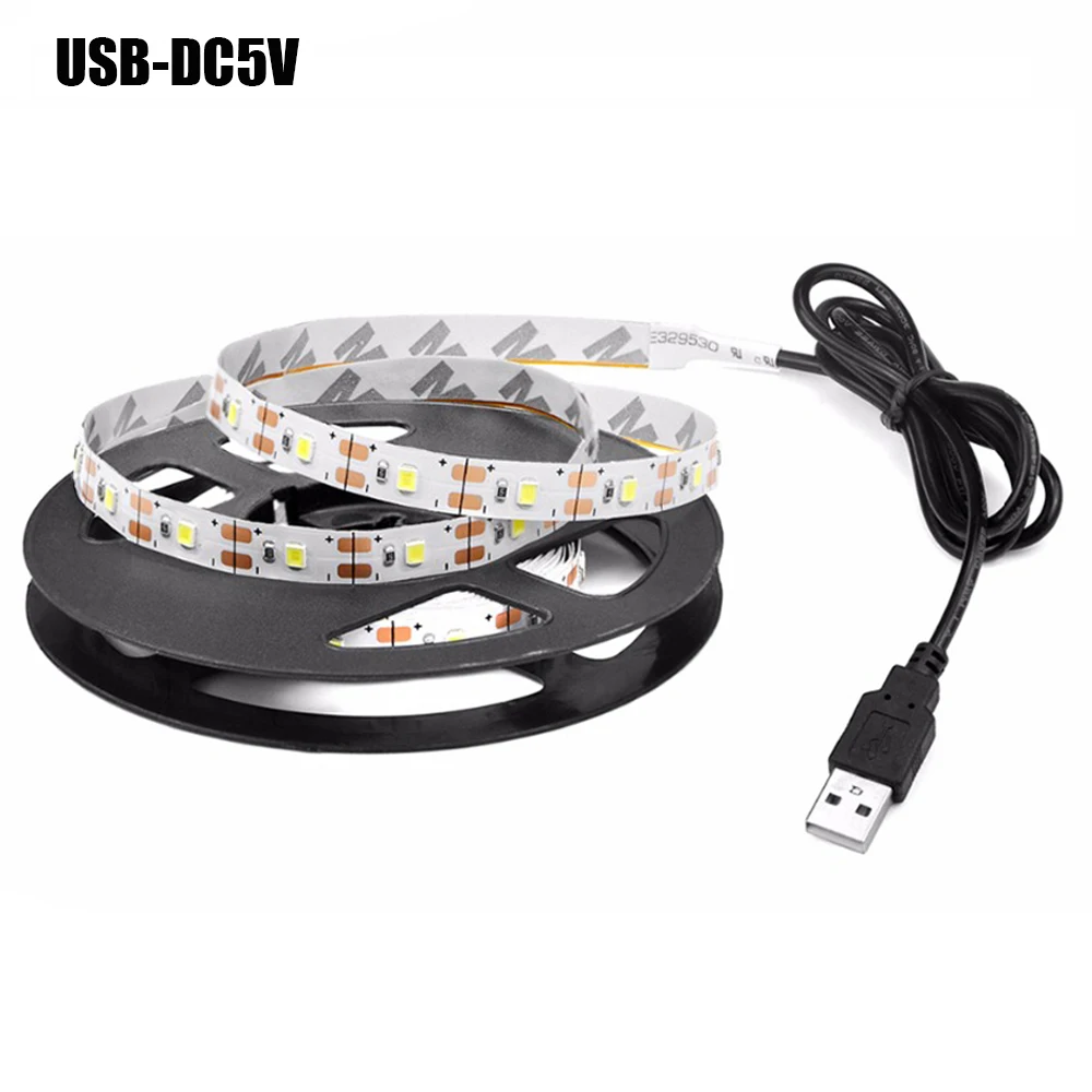 

5V USB Cable Power LED Strip light 2835 3528 SMD Christmas desk Decor lamp tape For TV Background Lighting NOT Waterproof