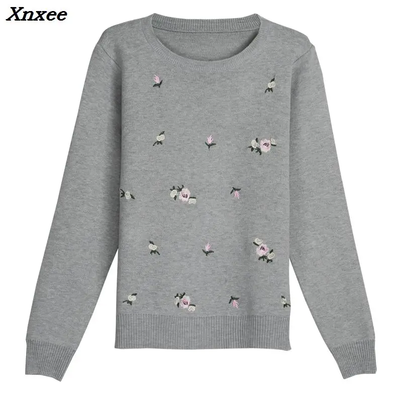 Xnxee 2018 Autumn Sweater Women Embroidery Knitted Winter Women Sweater And Pullover Female Tricot Jersey Jumper Pull Femme