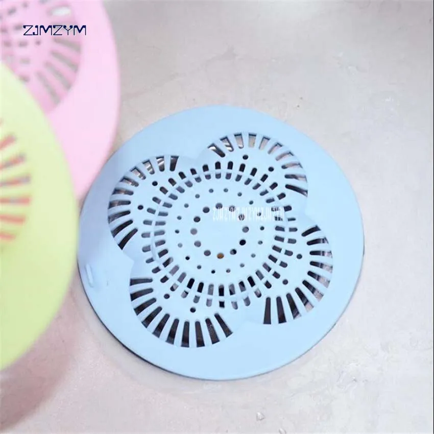 1pc Colorful Silicone Kitchen Cleaner Sink Filter Sewer Drain Hair Colanders & Strainers Filter Bathroom Sink blue/green/pink