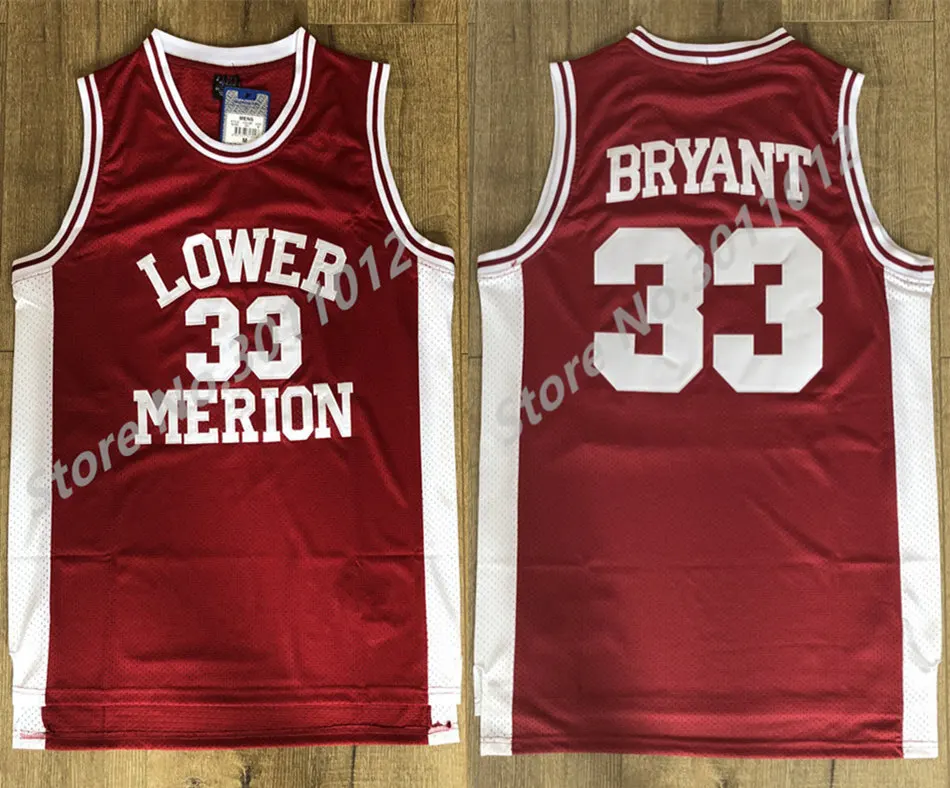 #33 Kobe Bryant Lower Merion High School Ретро Баскетбольная Джерси мужские сшитые майки | Спорт и