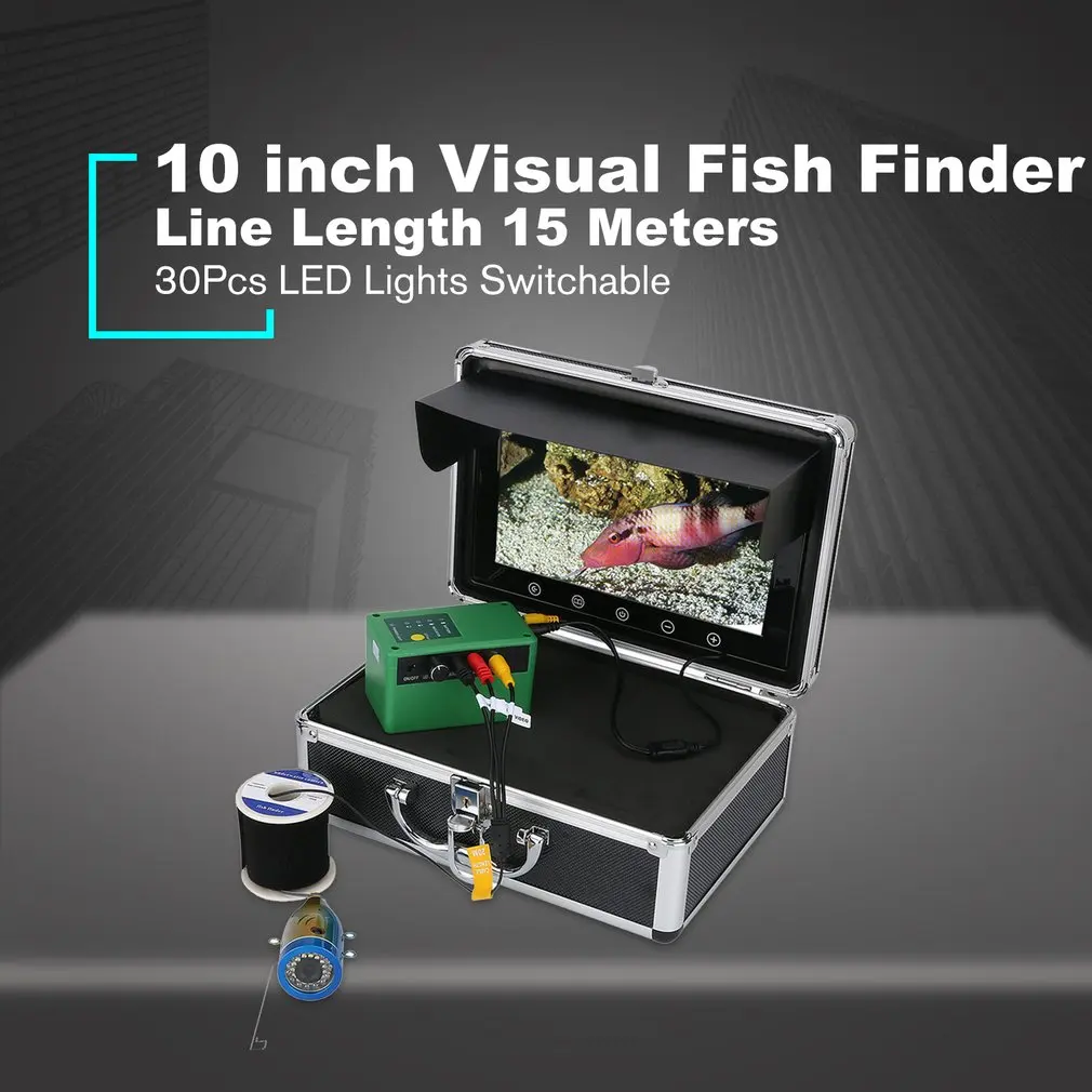 

Visual Fish Finder Underwater Fishing Camera 10 Inch High Definition Display Monitor 90 Degrees View Angle LCD Screen15M/30M/50M