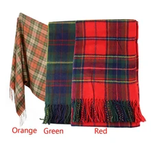 Hot Marketing New Women Winter Infinity Blanket Oversized Shawl Plaid Check Tartan Scarf Wrap May4