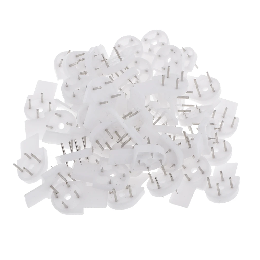 50x 34x19mm Plastic HARD WALL PICTURE HOOK Frame Photos Mirror Hanging White