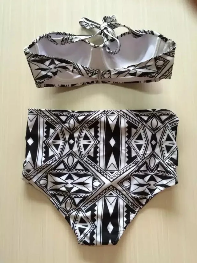 AZTEC Black high waisted bikini swimsuits swimwear beachwear bathing suits (2)