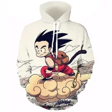 Anime Dragon Ball Z Pocket Hooded Sweatshirts Kid Goku 3D Hoodies Pullovers Men Women Long Sleeve