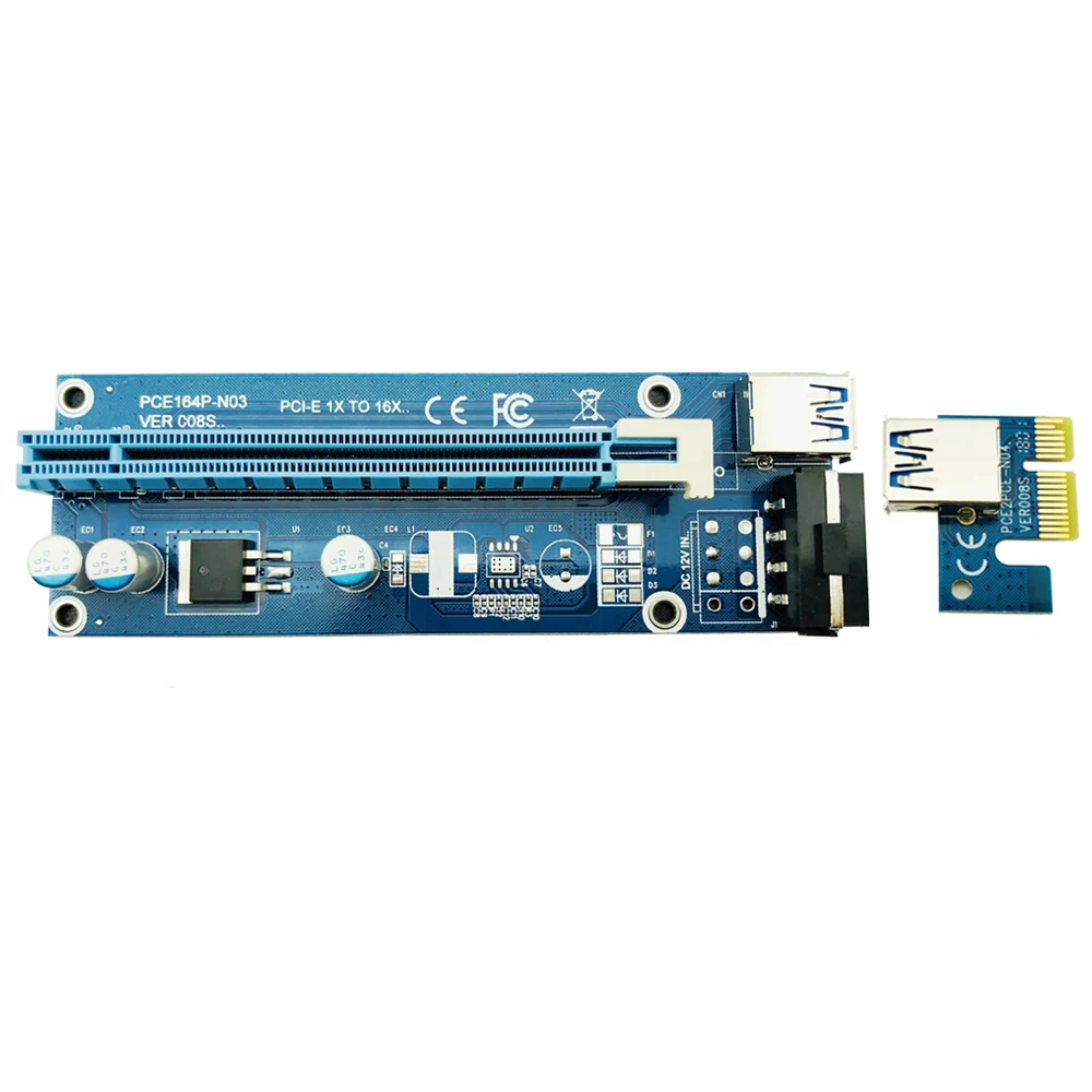 Riser PCIe 1 к 4 PCI Express 16X Слоты E Райзер 1X 16x адаптер USB 3 0 Molex 4pin для майнинга BTC Antminer