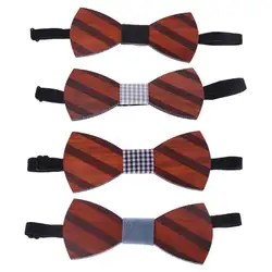 Модный новый 1 шт. Мужской деревянный галстук-бабочка для джентльмена ручной работы бабочка Свадебная вечеринка галстук-бабочка 4 стиля