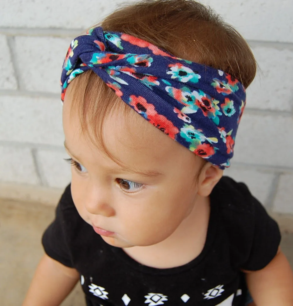 2016 Fashion Baby Top Knot Headbands Baby Headwrap Print ...