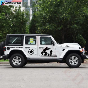 Army Pentagram Graphics Decals Car Door Side Stickers For Jeep Wrangler JK OFF ROAD Styling Auto Body Decor Stickers
