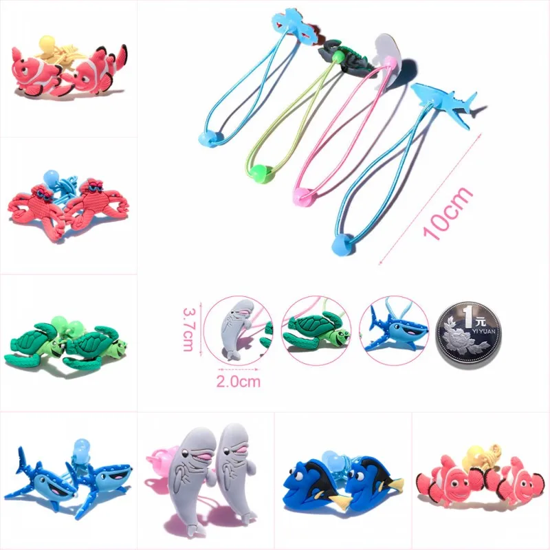 

3pairs Lovely Finding Dory Fishes Headwear Baby Girl Nemo Hair Accessories PVC Elastic Bands Kids Party Gift Hair Jewelry