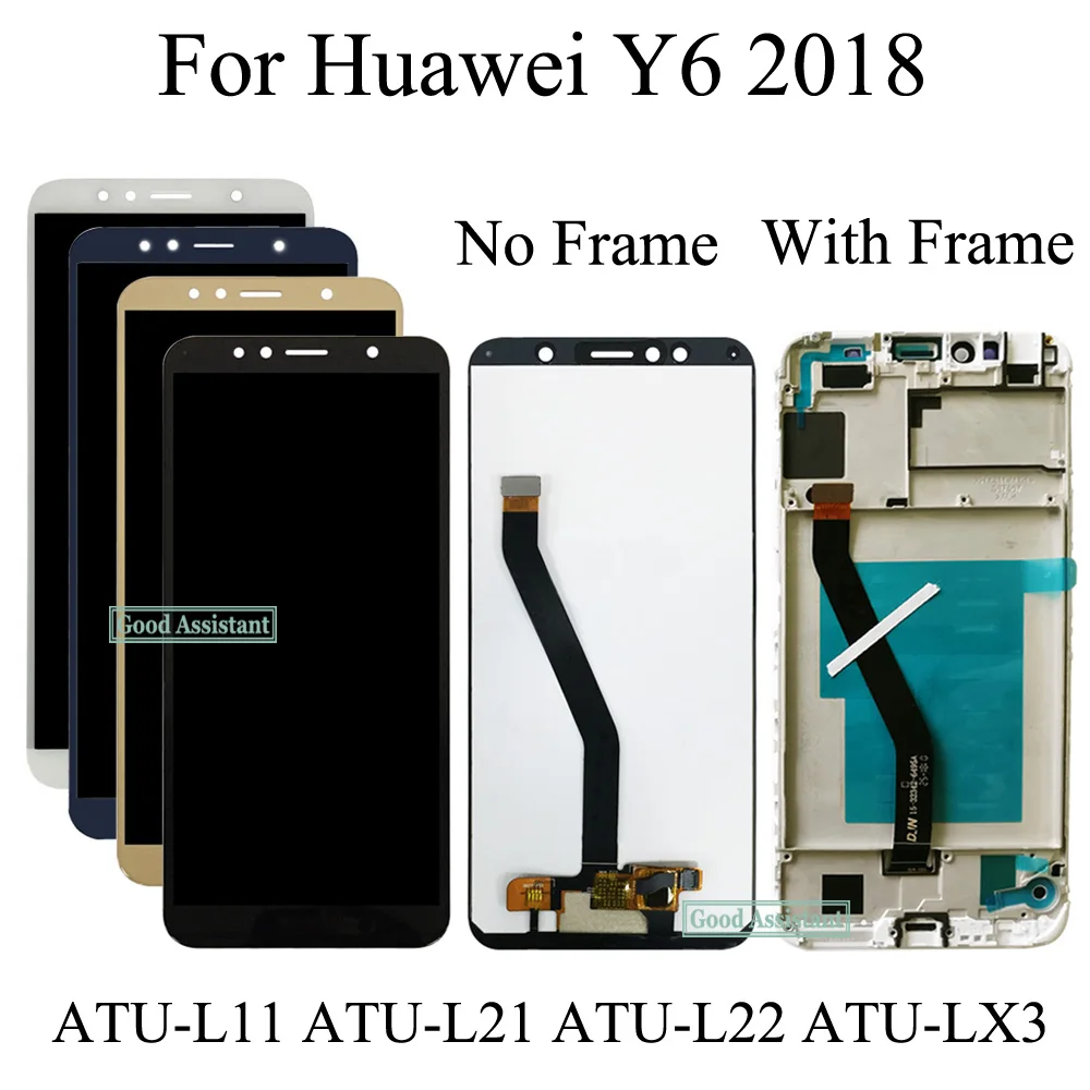 5,7 дюймов для huawei Y6 ATU-L11 ATU-L21 ATU-L22 ATU-LX3 полный ЖК-дисплей дисплей+ кодирующий преобразователь сенсорного экрана в сборе+ рамка Крышка