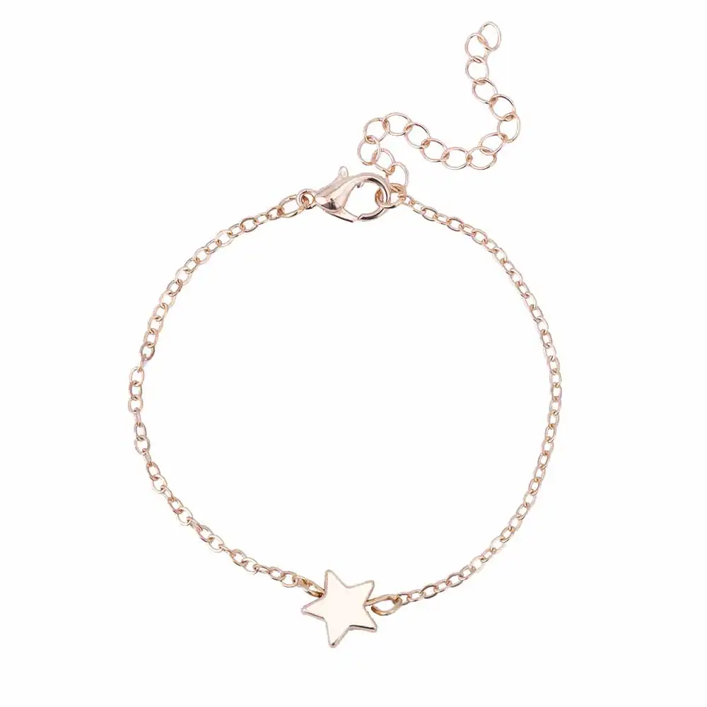 IPARAM 2017 Five-pointed star Star Pendant Charm Chain Bracelet Couple Bracelets Jewelry Friendship Gifts to Friends Lover