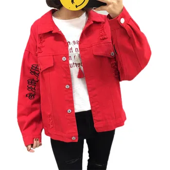

New Women Denim Jacket 2019 Autumn BF Style Loose Retro Single-Breasted Outerwear Spring Fashion Casual short Cowgirl Coat JIA26