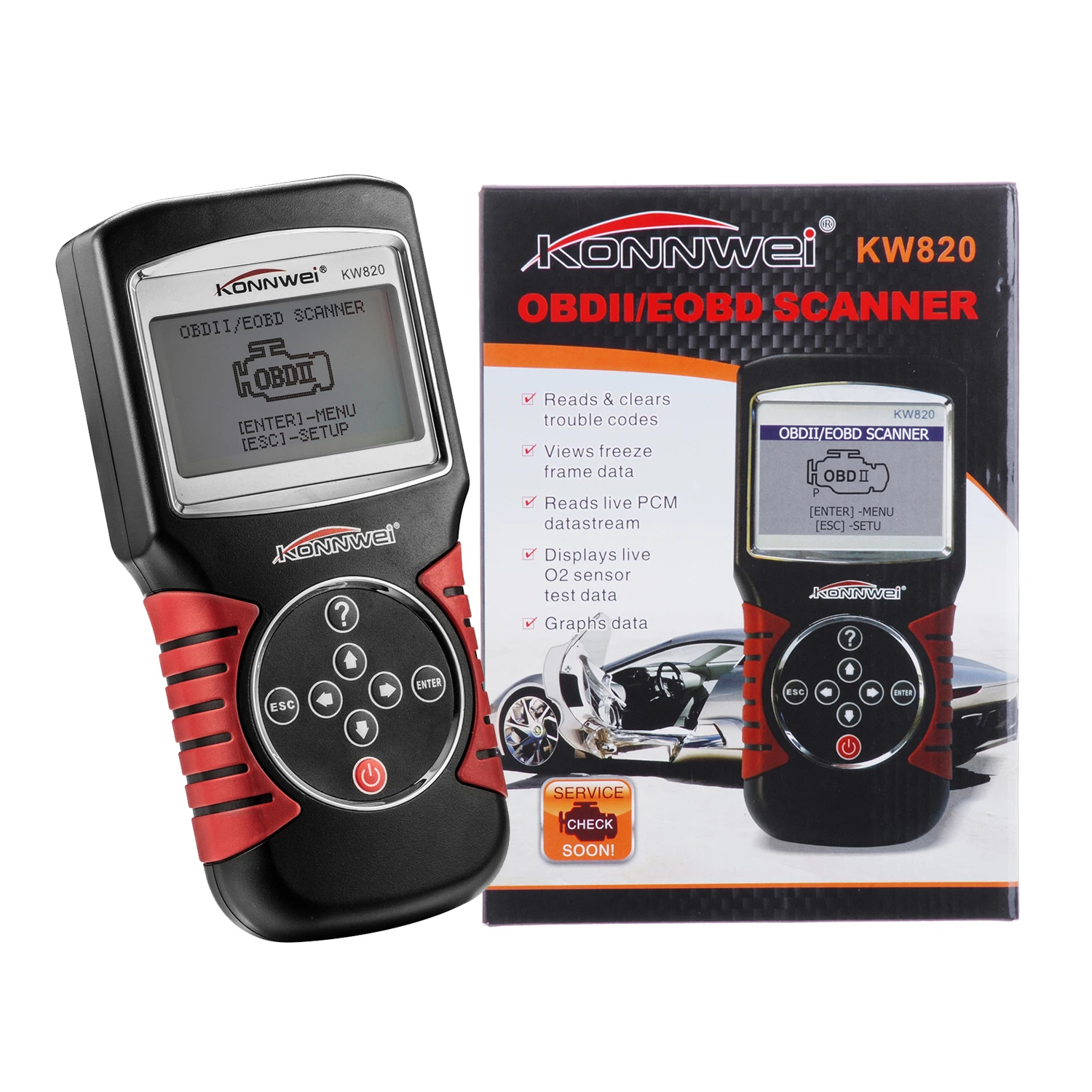 Автомобильный сканер на нескольких языках OBDII EOBD диагностический инструмент