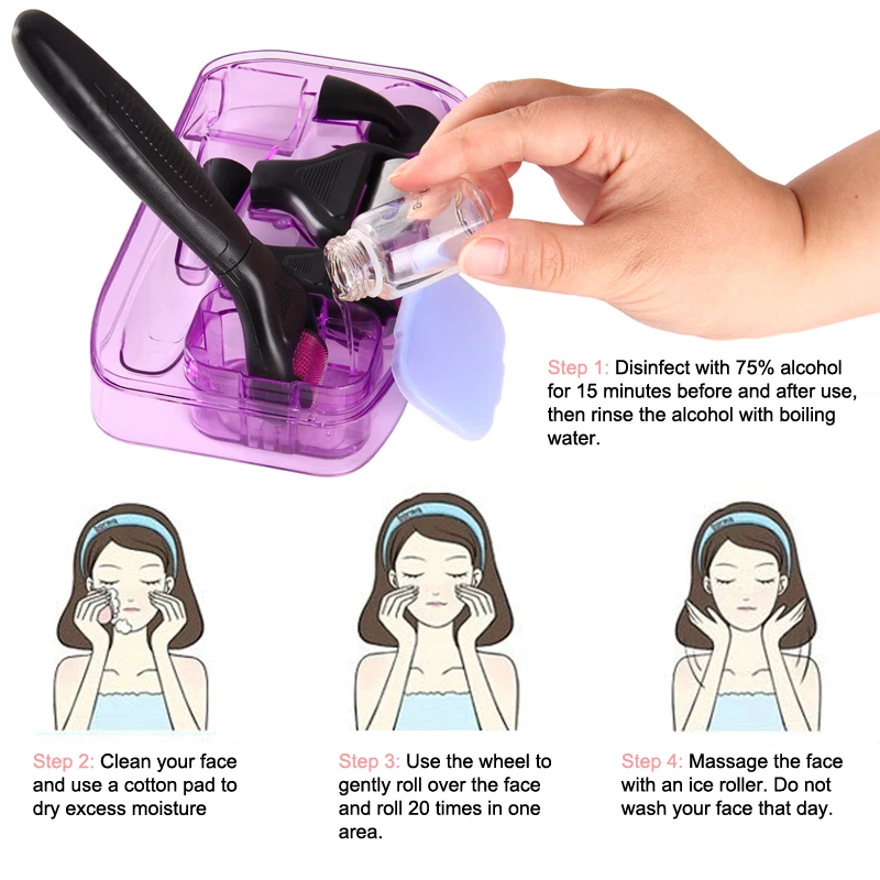 DARSONVAL DRS 6 in 1 micro needles derma roller titanium mezoroller microneedle machine for skin care and body treatment