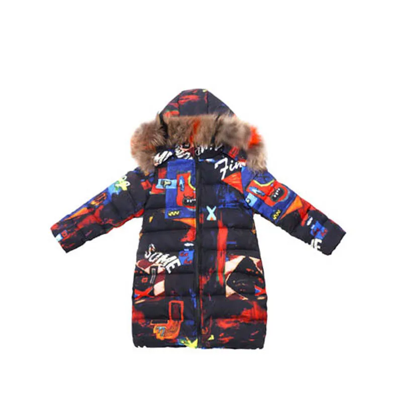 Новые зимние хлопковые куртки для девочек; Модные Цветные пальто с меховым воротником для девочек; утепленная теплая куртка с капюшоном для девочек; детская одежда