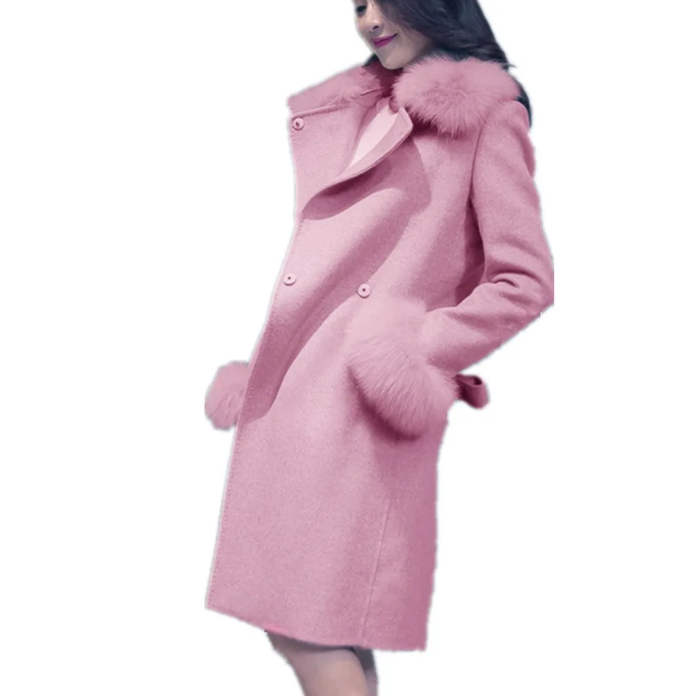 Lisa Colly Женское шерстяное пальто высококачественное зимнее пальто куртка женская тонкая шерстяная длинная кашемировая Куртка Пальто Толстая теплая верхняя одежда
