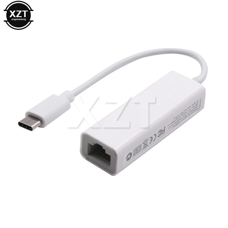 1 шт. новейший USB3.1 тип-c Ethernet сеть RJ45 10/100 гигабит проводной Интернет кабель для Macbook Windows системы адаптер - Цвет: Белый