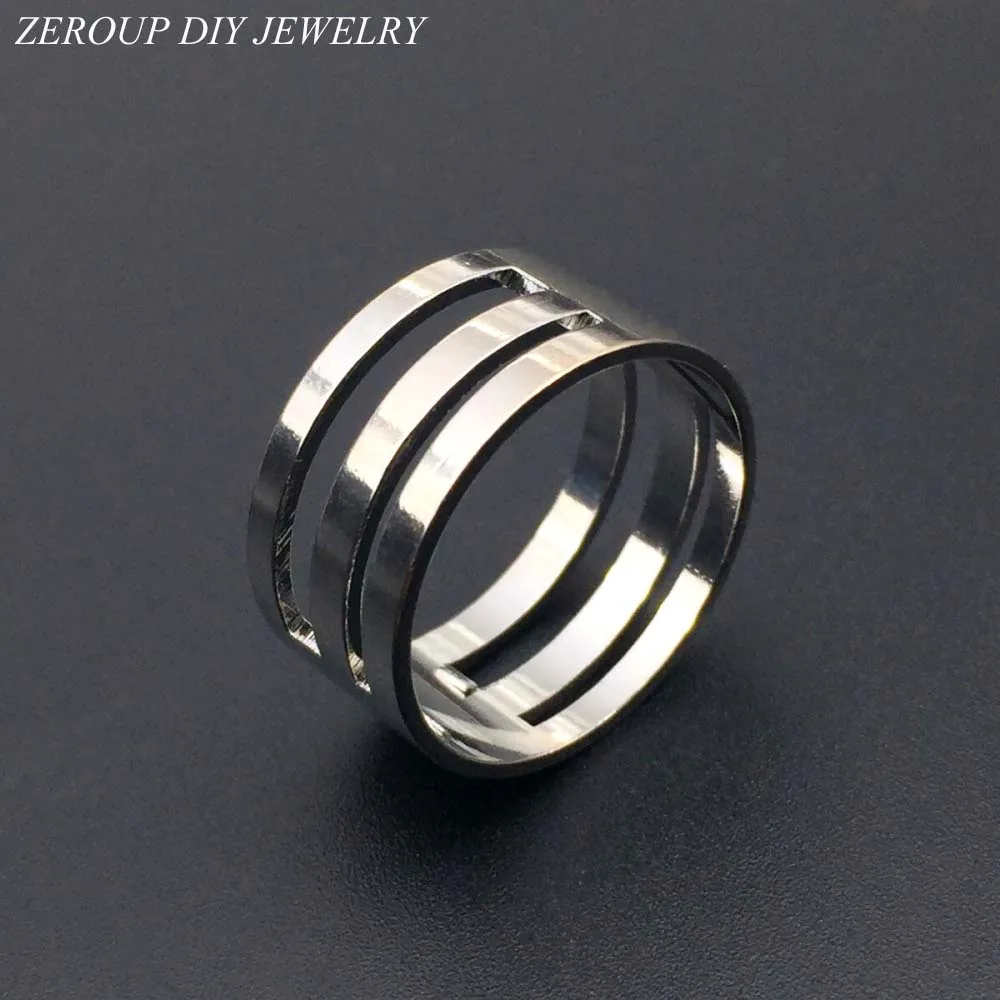 ZEROUP Silver Plated Stainless Ring Supplies for Jewelry Diameter 19mm