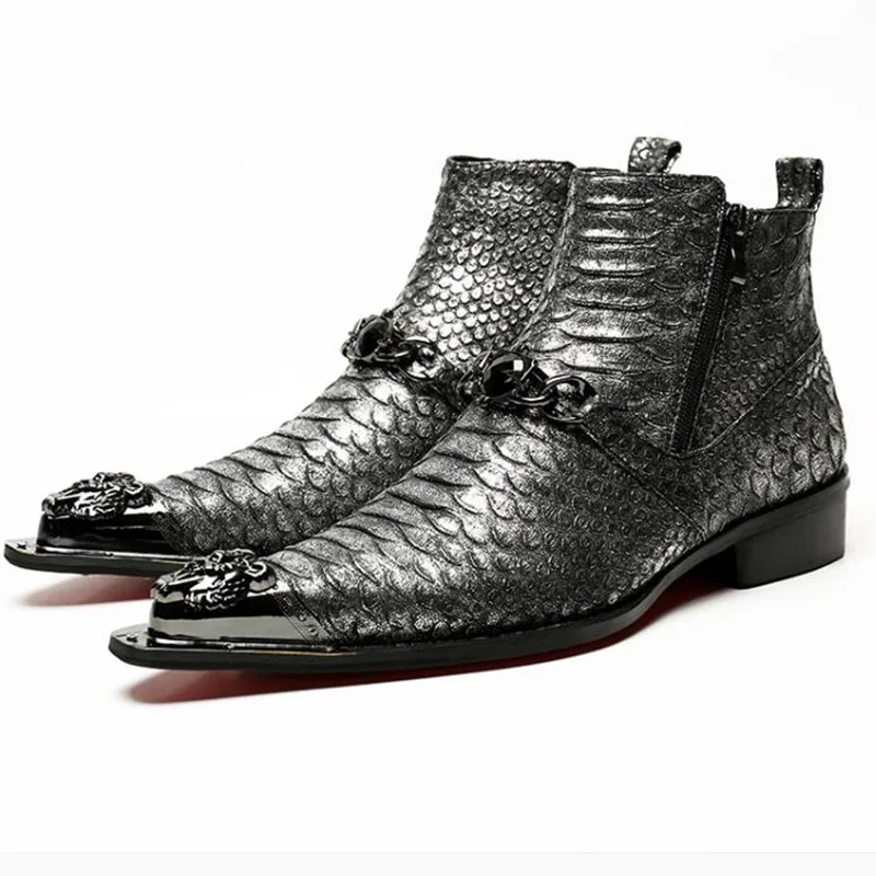 Zobairou gold black combat boots for sale dress military boots steel toe work shoes men side zipe chelsea botas militares