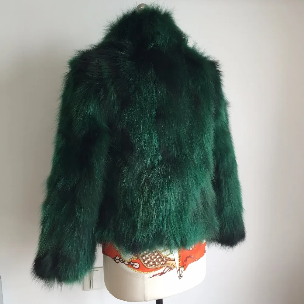 Пальто из натурального меха енота, воротник Мандарин, натуральный мех енота, куртка, стандартный воротник, меховое пальто, большой размер, TSR3