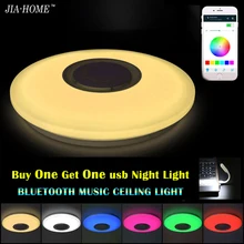 Музыка LED потолочный светильник с Bluetooth управления Цвет изменение Освещение заподлицо лампы для спальни потолочные светильники