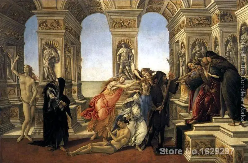 

Portrait Painting Calumny of Apelles 95 by Sandro Botticelli Canvas High quality Hand painted