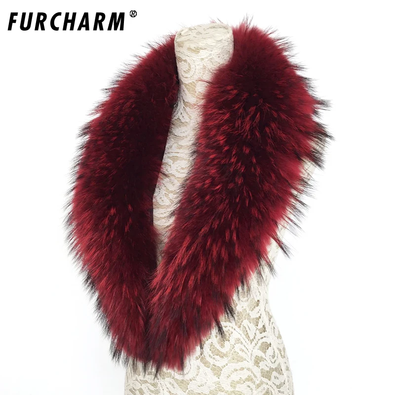 Женские шарфы с воротником из меха енота FURCHARM модные 100% натурального свитер шарф