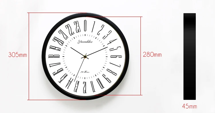 Новейший дизайн 24 часового циферблата 2 гостиной 12 дюймов металлическая рамка современная мода декоративные круглые Настенные часы