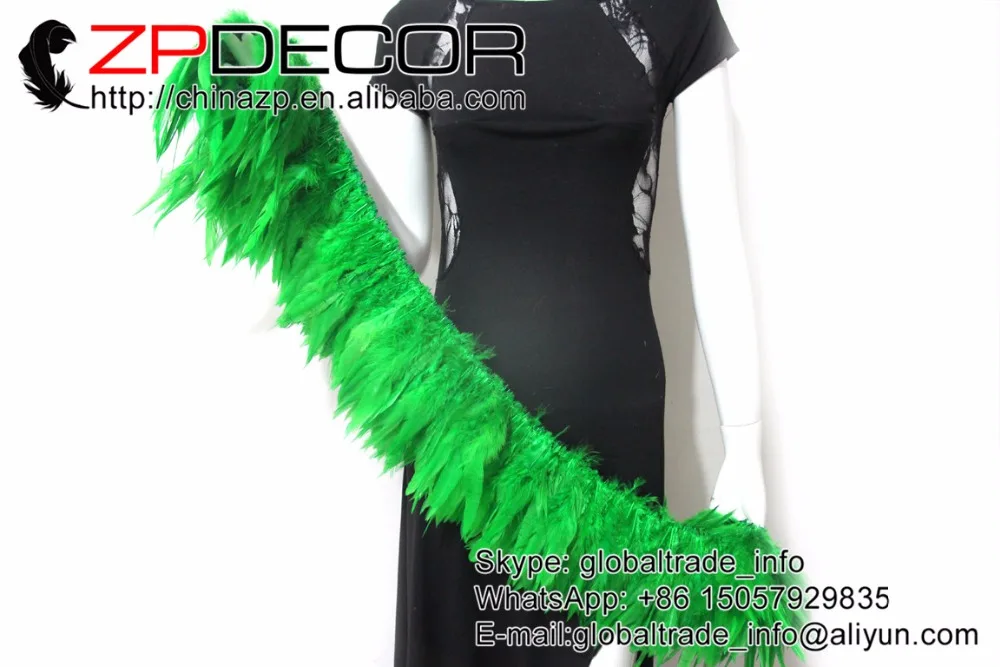 Zpdecor 700-800 шт./лот 6-8 дюймов красивые Келли зеленый нанизаны петух Schlappen перья красивые Цвет одежда для самбы