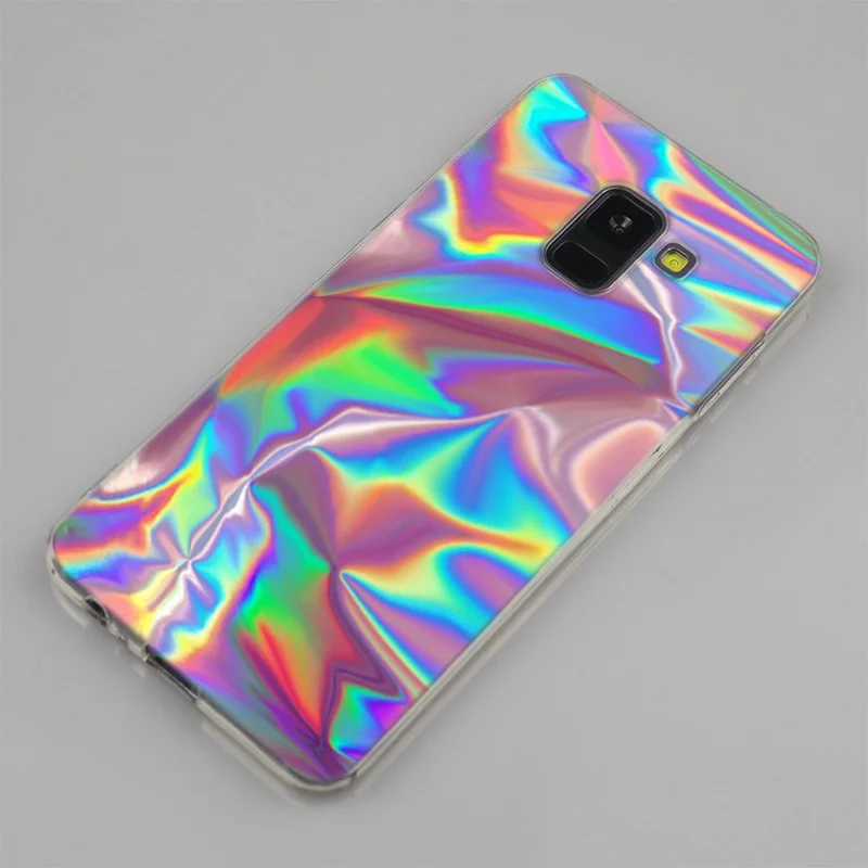 Радужный переливающийся силиконовый чехол для Samsung Galaxy A50 A30 A10 A40 A6 A8 Plus A20 E A5 A7 2018
