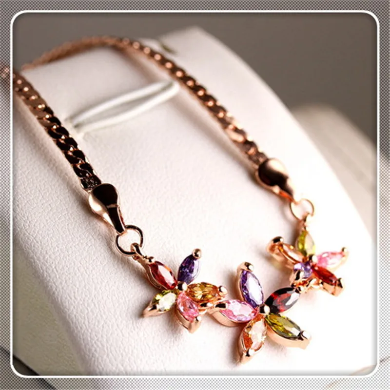Bohemia and South Korea are colored flowers Shengruxiahua delicate OL Zircon Bracelet female wind